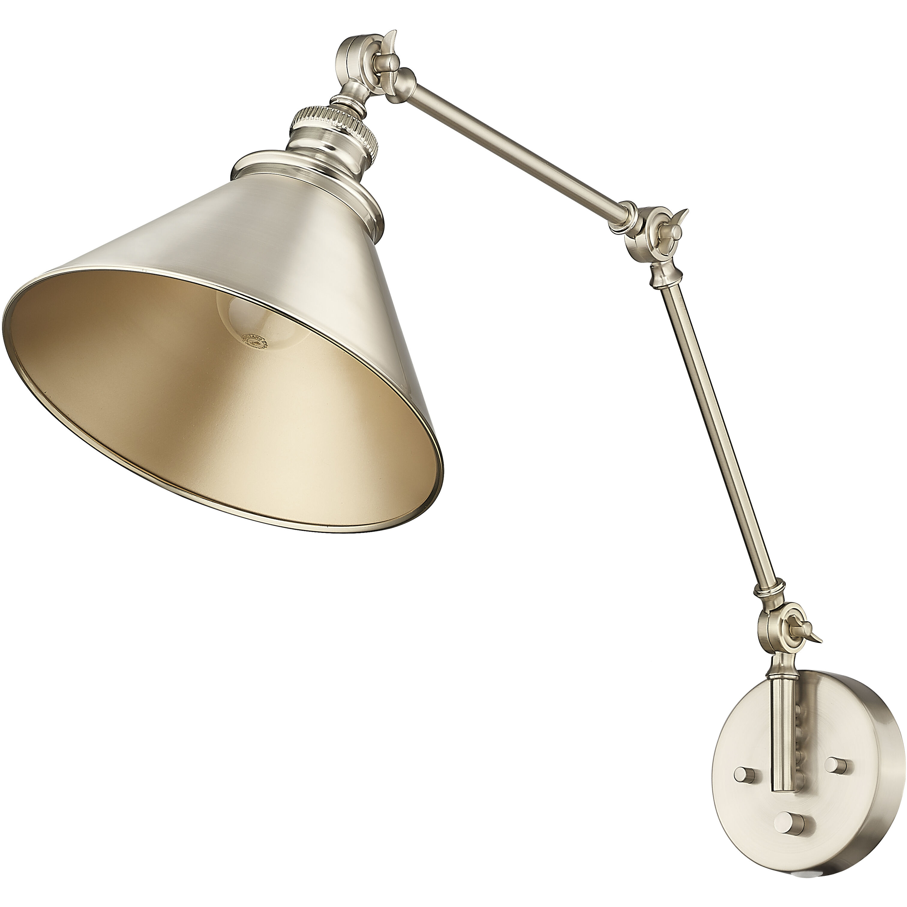 Edward 25.5 inch 60.00 watt Modern Gold Swing Arm Sconce Wall Light
